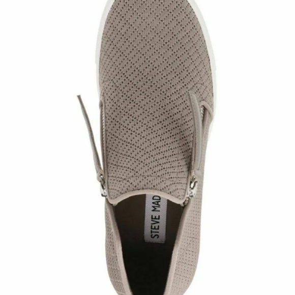 Steve Madden Camden Knit Wedge Sneakers Taupe -7 - Picture 2 of 6